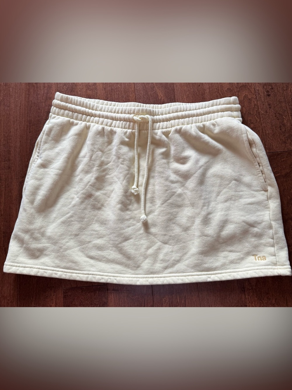 TNA cozy fleece mini skirt butter yellow